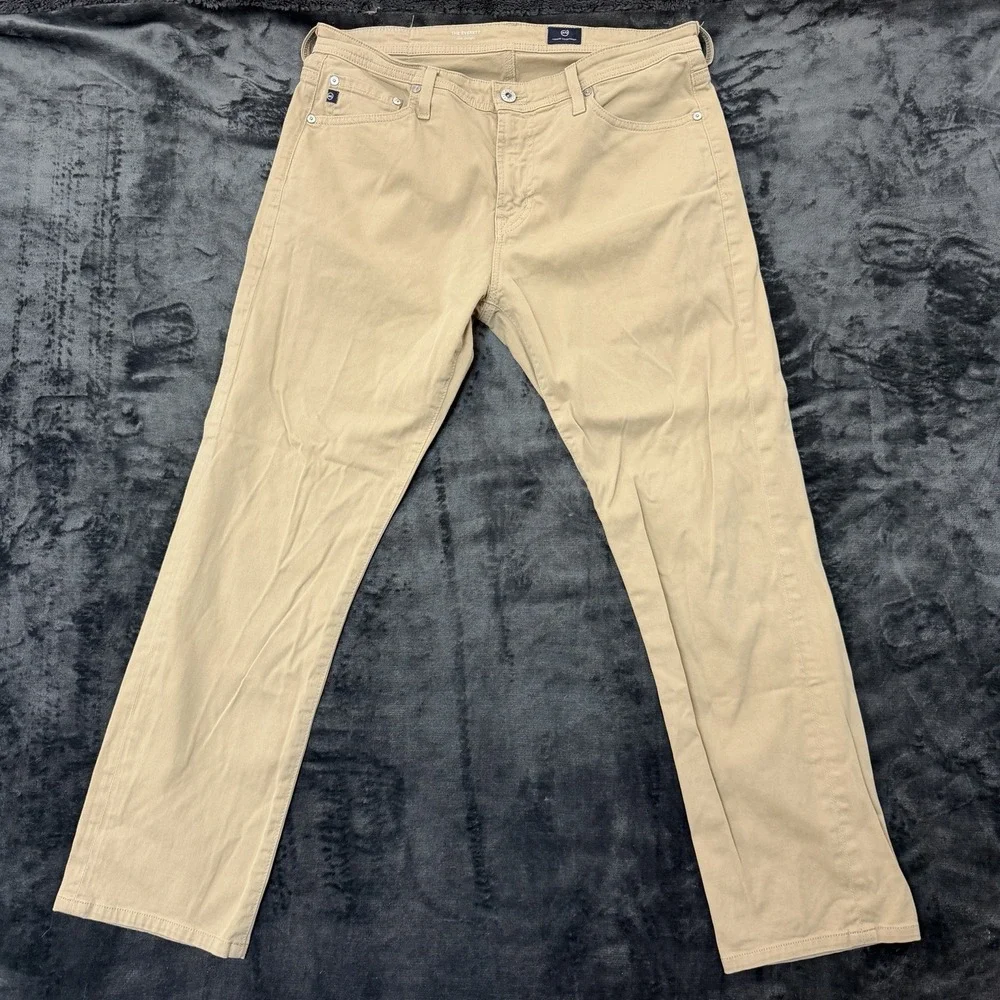 AG Adriano Goldschmied The Everett Pants Mens 33x28 Slim Straight Khaki Stretch